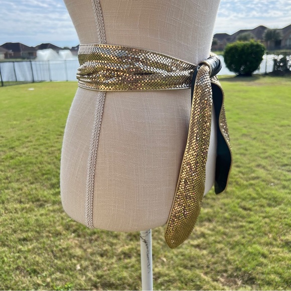 Vintage gold mesh scarf and belt - Picture 7 of 10